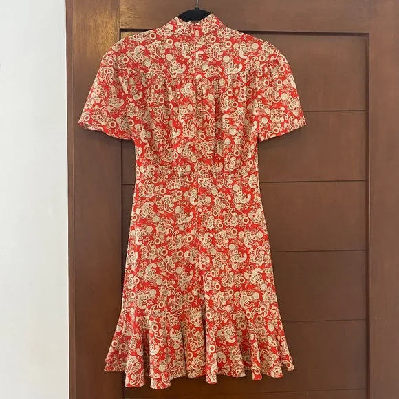Sandro Lane Paisley Mini Dress Red - Picture 7 of 7